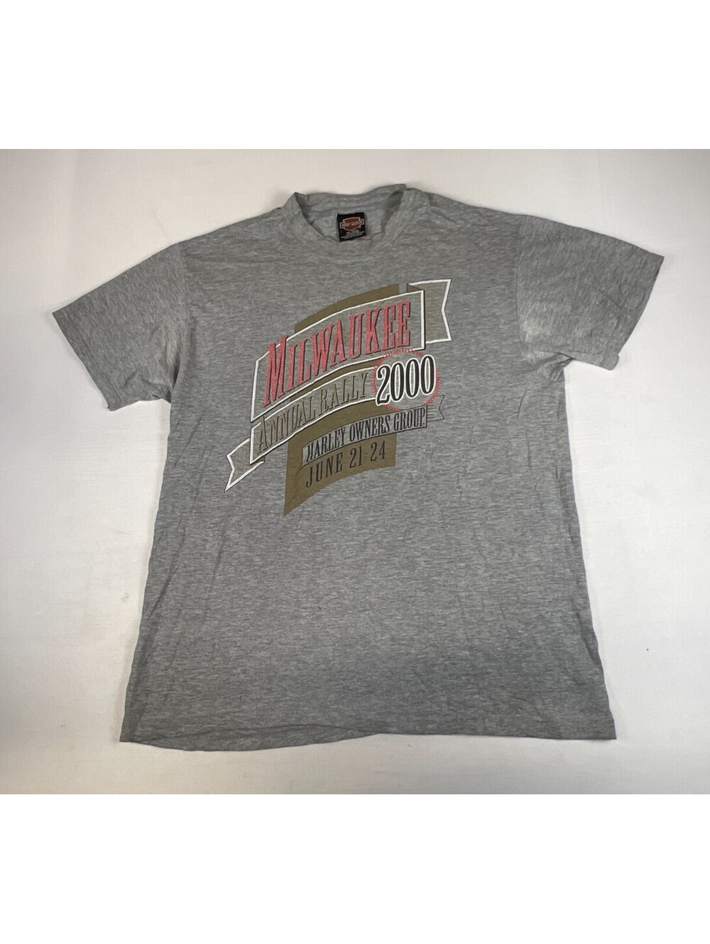 Harley Davidson Mens L Gray Milwaukee Bike Week 2000 Graphic T-Shirt Made In USA